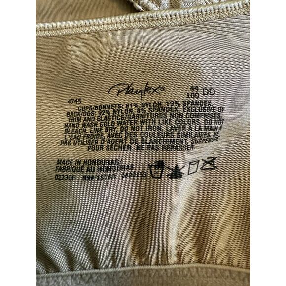 Playtex 4745 White 18 Hour Comfort Strap Wireless Bra 44DD Jacquard Floral - Picture 5 of 5